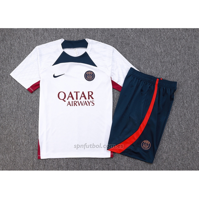 Chandal del Paris Saint-Germain Manga Corta 2023-2024 Blanco - Pantalon Corto